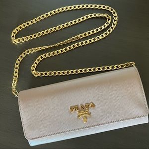 Prada Saffiano Leather Wallet on Chain